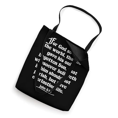 John 3:16 King James Bible Version, Complete Verse KJV Tote Bag