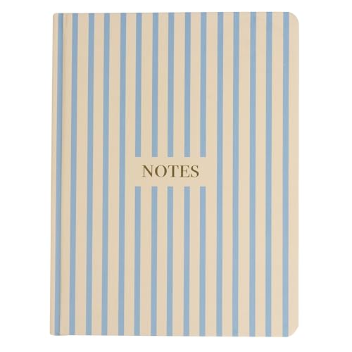 Pearhead Hardcover Journal Notebook 6x8 – Cream & Blue Stripe College-Ruled Writing Journal, 200 Lined Pages for Work, School & Journaling - color: Blue Stripes Notes Journal