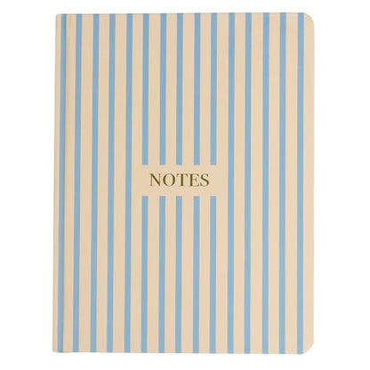 Pearhead Hardcover Journal Notebook 6x8 – Cream & Blue Stripe College-Ruled Writing Journal, 200 Lined Pages for Work, School & Journaling - color: Blue Stripes Notes Journal