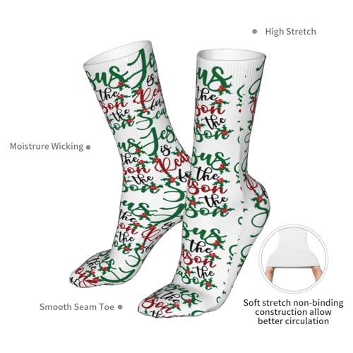 Happy New Year 2024 Unisex Sports Socks - Winter Casual Dress Fashion Socks - color: Jesus is the Reason for the Christmas Season3