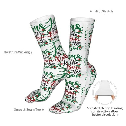 Happy New Year 2024 Unisex Sports Socks - Winter Casual Dress Fashion Socks - color: Jesus is the Reason for the Christmas Season3