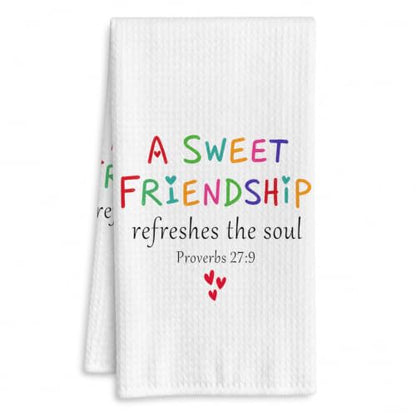 Christian Friendship Kitchen Hand Towels 16x24 Inch - color: Friendship