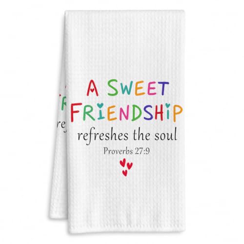 Christian Friendship Kitchen Hand Towels 16x24 Inch - color: Friendship