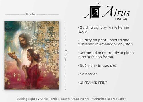 Guiding Light by Annie Henrie Nader, Picture of Jesus, Unframed, 8x10 Print - size: 12"L x 9.5"W
