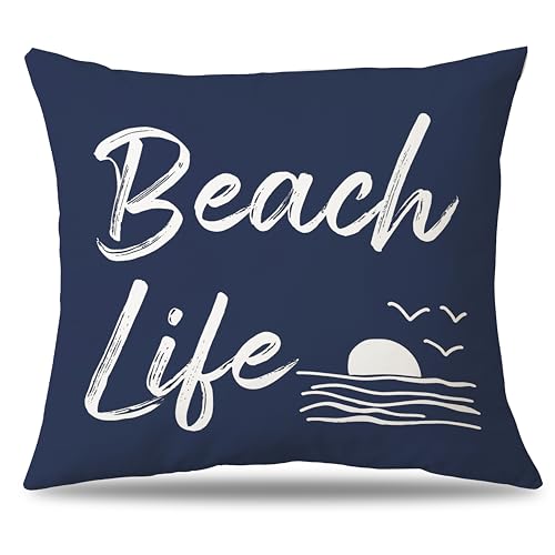 Beach Life Throw Pillow Cover 18x18 inch - color: Beach04