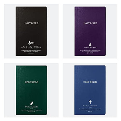 Personalized KJV Small Print Bible for Adults, Name Engraved, Standard Size - color: Blue, style: King James Version