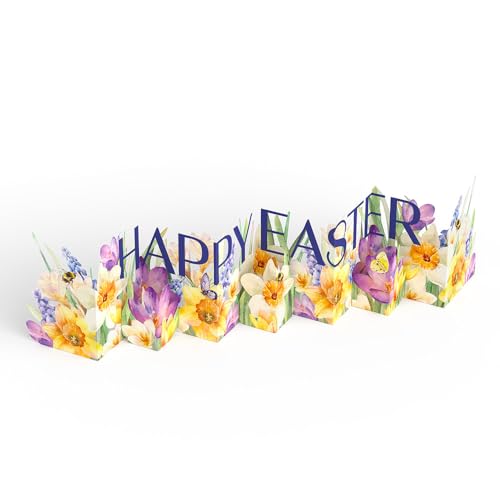Lovepop Happy Easter Floral Panoramic Card with Envelope 40x7 - color: Happy Easter Floral Loooooong Card