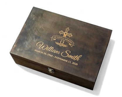 Personalized Memorial Keepsake Box, Sympathy Gift for Loss of Loved One - style: 9. Memorial Designs