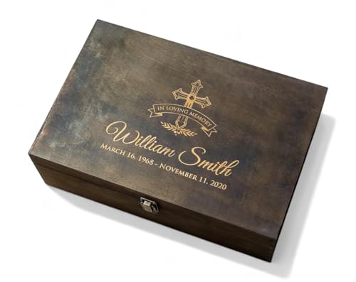 Personalized Memorial Keepsake Box, Sympathy Gift for Loss of Loved One - style: 9. Memorial Designs