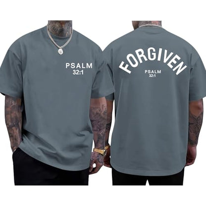 Christian Jesus Shirts for Men God Religious Faith Shirt Bible Verse Inspirational Oversized Graphic Tees Tops - color: Dark Gray, size: XX-Large