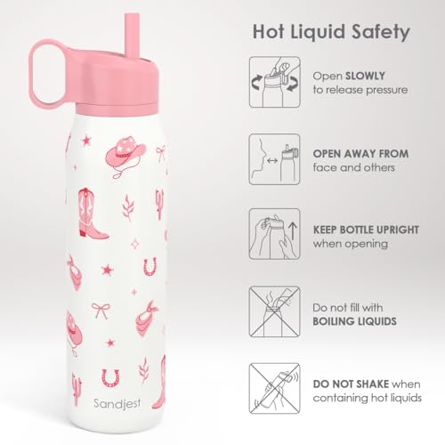 Cowgirl Water Bottle with Twist Lid Insulated Stainless Steel 20oz, Travel Water Bottles for Sports & Gym, Gift for Women Girfriend Birthday Christmas - color: Cowgirl