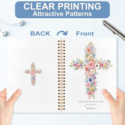 Inspirational Christian Bible Notebook Journal for Women, 5.5x8.3 - color: white-Inspirational Christian