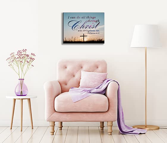 ”I can do all things through christ who strengthens me philippians 4:13. Christian Jesus Canvas Wall Art, Wall Inspirational Quotes Framed Artwork for Church Living Room Bedroom,11"*15"(29x38cm) - color: Bible5