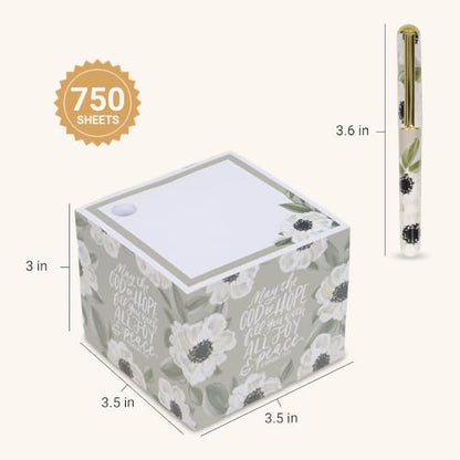 Christian Art Gifts Note Cube & Pen: God of Hope Romans Bible Verse - color: God of Hope