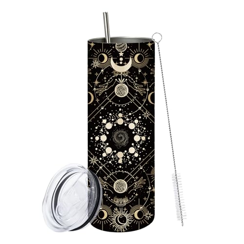 Goth Gift for Women, Slim Goth Tumbler 20OZ Skinny Goths Tumbler with Straw - color: Gothic
