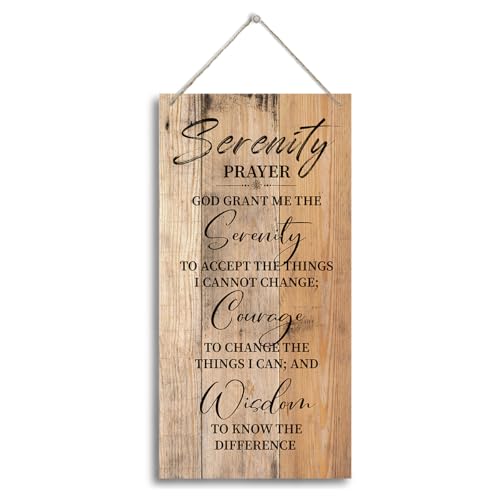 HALUOSI Serenity Prayer Wooden Decor Sign, God Grant Me The Serenity Wall Decor Sign, Hanging Printed Wooden Plaque Decor, Rustic Family Signs for Home Decor, Christian Gift 12x 6inch (A4) - color: color05