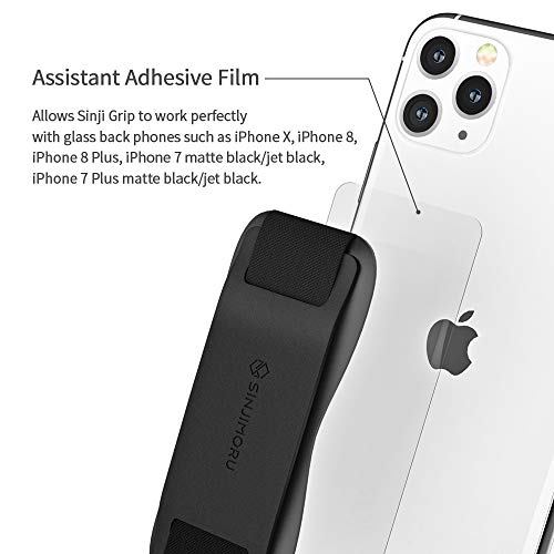 Sinjimoru Phone Grip with Silicone Band, Holder & Kickstand, Olive Grey
