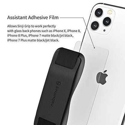 Sinjimoru Phone Grip with Silicone Band, Holder & Kickstand, Olive Grey