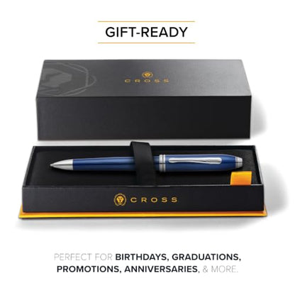 Cross Townsend Cobalt Blue Diamond Ballpoint Pen, Medium Point, Black Ink - color: Blue