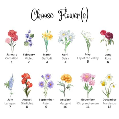 !RAKRISA Personalized Garden Stone, Mothers Day Gifts for Grandma with Grandkids Birth Flower, Unique Christmas and Birthday Gifts for Grandma (S-201) - color: S-201