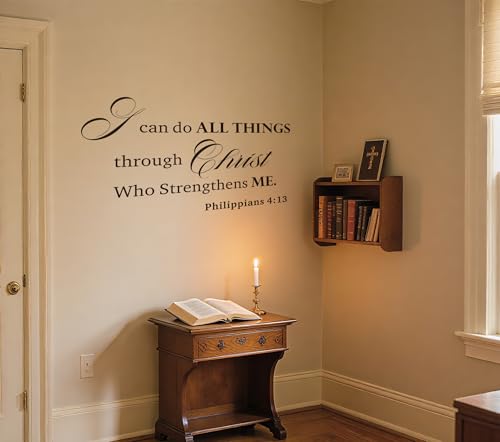Philippians 4:13 Bible Verse Wall Decal, Christian Wall Sticker
