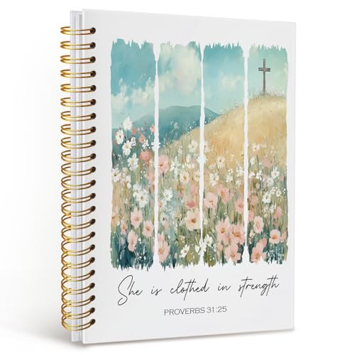 MOFUYU Christian Notebook for Women,Bible Journal,Christian Gifts - color: Jesus is the light-flower