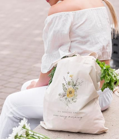 Inspirational Christian Bible Verse Foral Tote Bag for Women - color: Bible3