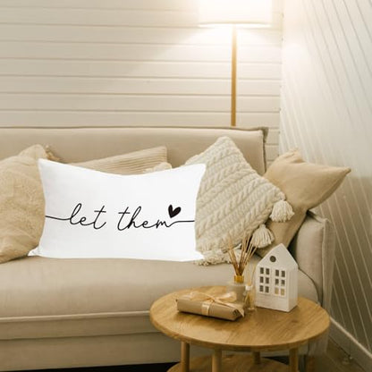 Let Them Throw Pillow Covers 12x20 Inch, Decorative Pillows Covers - color: Letthem