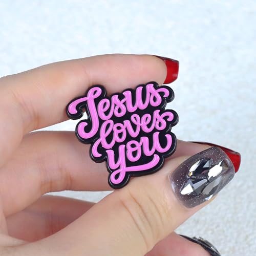 Jesus Loves You Enamel Pins, Jesus Quote Saying Pins, Christian Faith Brooch, Religious Brooches, Jesus Badges, Brooch Badge For Christian God Lover, Religious Decoration Pin Jewelry Accessories