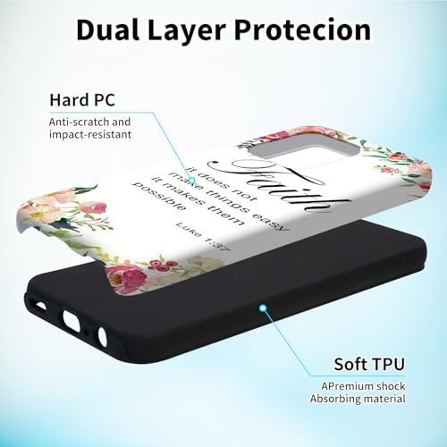 for iPhone 16 Pro Phone Case 6.3" with Screen Protector 1-37 Bible Verse Christian Design for Women Men Hybrid Dual Layer Hard PC Shell Soft TPU Silicone Wireless Charging Shockproof Protective Cover - color: 1-37 Bible Verse Christian, size: for iPhone 1