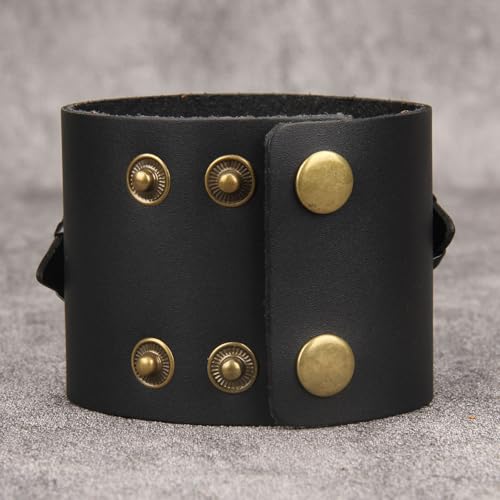 Jeilwiy Punk Rock Gothic Black Rivet Leather Spiked Necklace Collar Neckband Leather Choker Necklace for Women Mom Gifts Adjustable - color: 07 Leather Cuff Bracelet Black