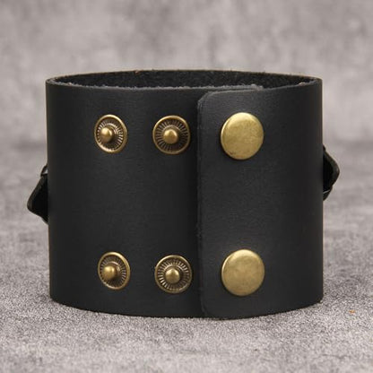 Jeilwiy Punk Rock Gothic Black Rivet Leather Spiked Necklace Collar Neckband Leather Choker Necklace for Women Mom Gifts Adjustable - color: 07 Leather Cuff Bracelet Black