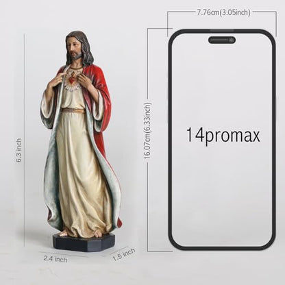 BC Catholic Sacred Heart of Jesus Statue 6" H Jesus Figurines - size: 6 inches H