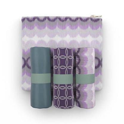 Pure Sage Reusable Grocery Bag - Stylish Shopping Bags for Groceries - Foldable Tote Bag - color: Purple 3 Medium