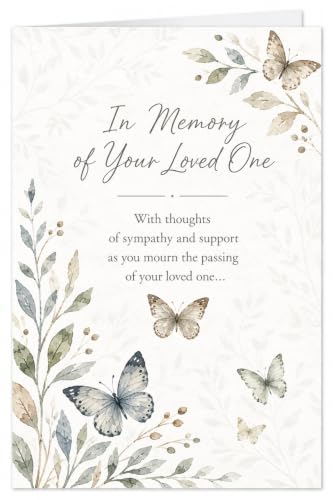 In Memory Of Your Loved One Sympathy Greeting Card With Butterflies