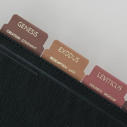 UPAFEXXI-Bible Tabs with Book Summaries, 3D Gold Foil Embossed Lettering - color: Boho2
