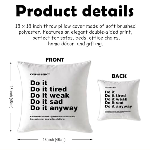 Inspirational Throw Pillow Cover, Motivation Room Decor - color: Inspirational Quote-01
