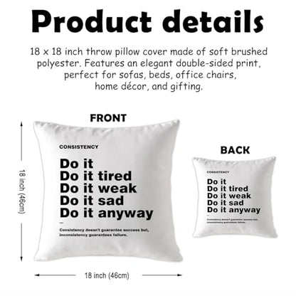 Inspirational Throw Pillow Cover, Motivation Room Decor - color: Inspirational Quote-01