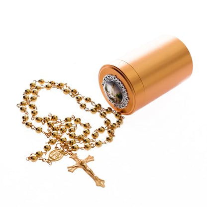 6mm Rosary Beads with Rosary Box, Black Glass Saint Benedict Necklace, Anglican Prayer Beads Catholic Gifts - color: Rosary-6-7