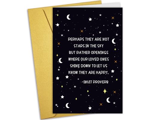 Nchigedy Sympathy Card, Condolence Card for Him Her, Thinking Of You Cards, Mourning Bereavement Cards for Men Women, Sorry For Your Loss Card, Stars In Sky Card - color: #4
