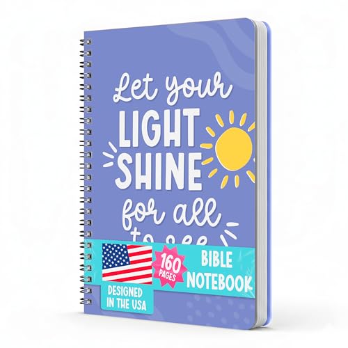 Christian Journals for Women - Bible Notebook for Note Taking - style: Indigo Pastel Sun