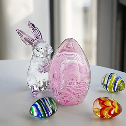 3.5'' Crystal Rabbit Figurine Collectibles Spring Easter Bunny Decorations - style: Pink Rabbit