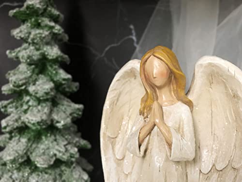 Hodao Praying Angel Figurine, Elegant White - style: praying