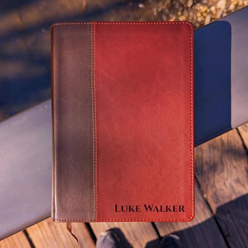 Personalized NLT Life Application Study Bible – Brown/Mahogany LeatherLike | Indexed Thumb Tabs | Third Edition | Custom Engraved Bible | New Living Translation | Red Letter | Over 10,000 Study Notes (Name Only)