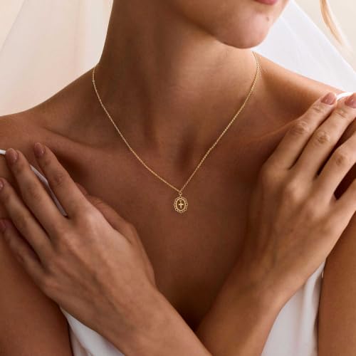 Cross Necklace for Women, Dainty Gold Necklace Tiny Cross Charm Necklace - color: Gold-Cross 7