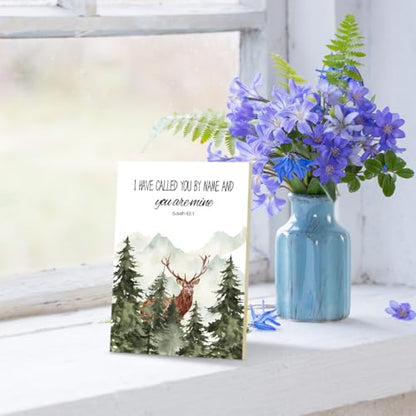 Isaiah 43:1 Bible Verse, Scripture Christian Home Desk Decor, Motivational Desk Decor I Have Called You by Name, You are Mine Christmas Gifts Elk Nursery Decor Wood Sign Wall Art Christian Gifts -09 - style: Bible Isaiah 43:1 /09