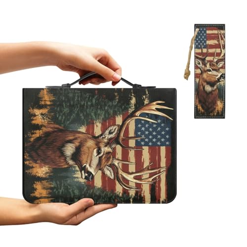 Bible Cover Case for Women Men Large Size Bible Holder with Bookmark Bible Carrying Case ladies Bible Bag,Size M-2XL - color: American Flag, size: XX-Large