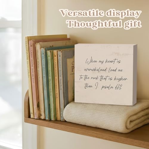 Christian Desk Decor, When My Heart Is Overwhelmed - color: When My Heart Is Overwhelmed-5x5