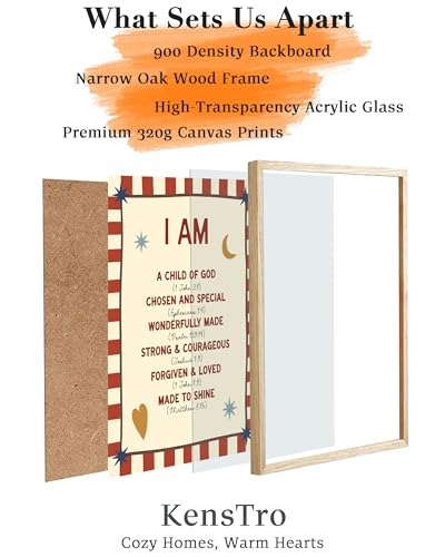 KensTro 12x16 Oak Framed I Am a Child of God Scripture Wall Art - color: I Am a Child of God-Framed, size: 16"L x 12"W