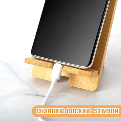 Novabright 24 Pcs Christian Bible Verse Bamboo Phone Stand, Natural - style: Natural